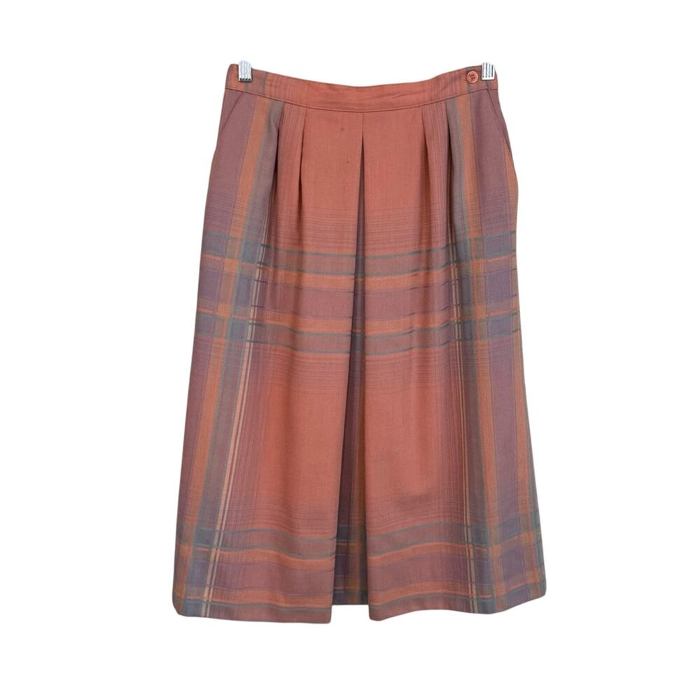 Weathervane Women's‎ Vintage 100% Pure Wool ALine Pleated Made in USA Skirt S 12